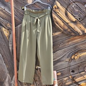 Paperbag Pants Olive Green by A New Day Size Large Belted